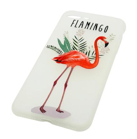 Flamingo - Retroskal av silikon fr iPhone 8