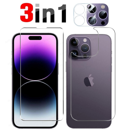 3in1 iPhone 15 Pro Fram- & Baksida Kameralins 0,3mm