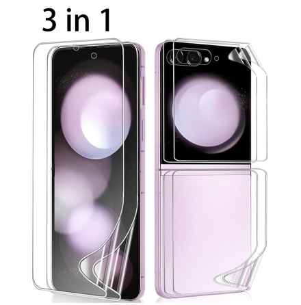 2-Pack Galaxy Z Flip 5 - 1 Set Hydrogel Skrmskydd Huvudskrm+Baksida 